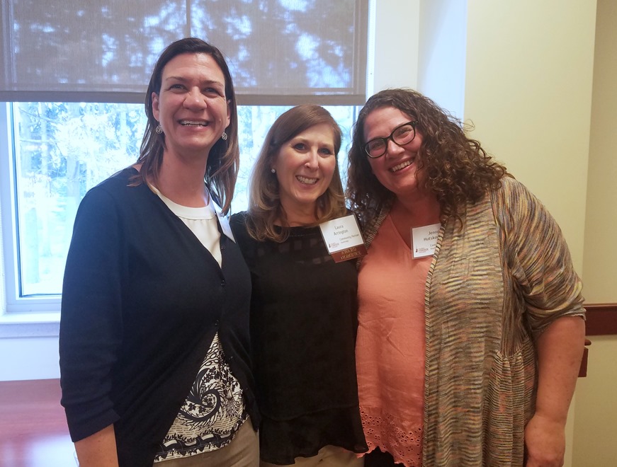 Dr Whitney Rapp, Laura Arrington, and Jenny Hutkowski stand together at awards event