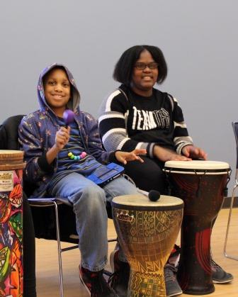 TIES participants in drum circle