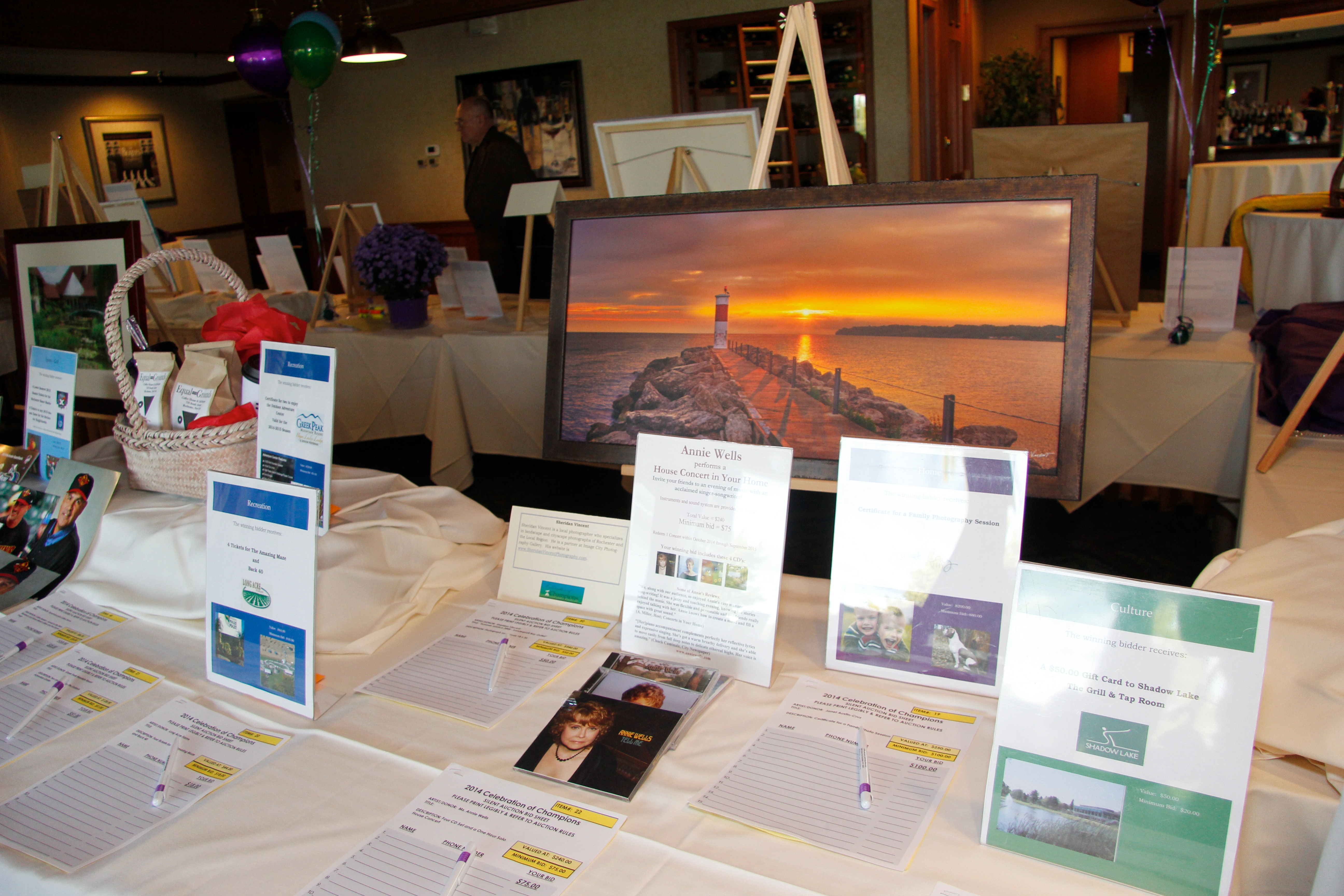 photo of silent auction items
